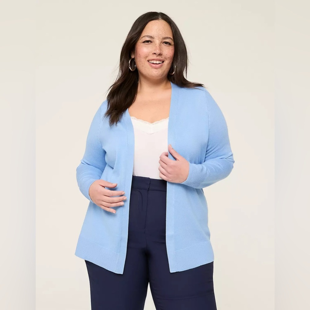 💙 Open Front Sweater Knit Cardigan – Light Blue 💙